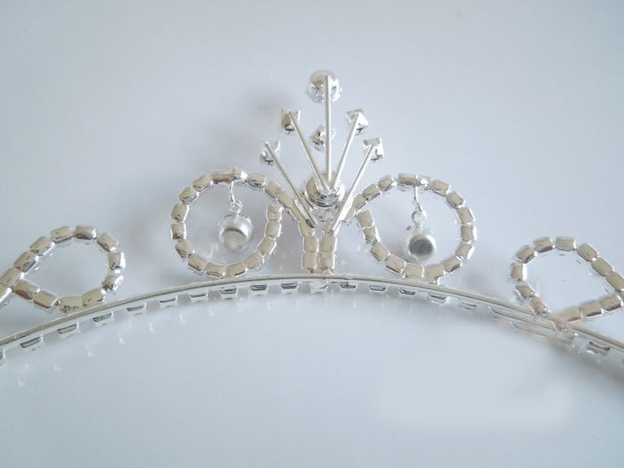 News Fashion Clear and Red Rhinestones Crown Flower Grils Headpiece Royal Crown Princess Crown FL191357804