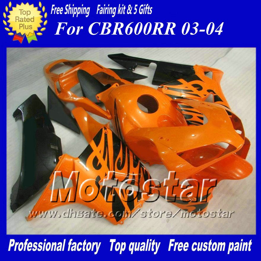 7 carenature per lo stampaggio a iniezione di articoli da regalo per HONDA CBR600RR F5 2003 2004 CBR 600 RR 03 04 kit carena custom nero arancione ae35