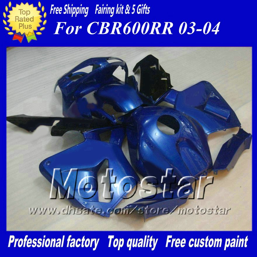 7 Geschenken Spuitgietverbarstingen Set voor Honda CBR600RR F5 2003 2004 CBR 600 RR 03 04 Blauw Zwart Custom Fairing Kit AE37