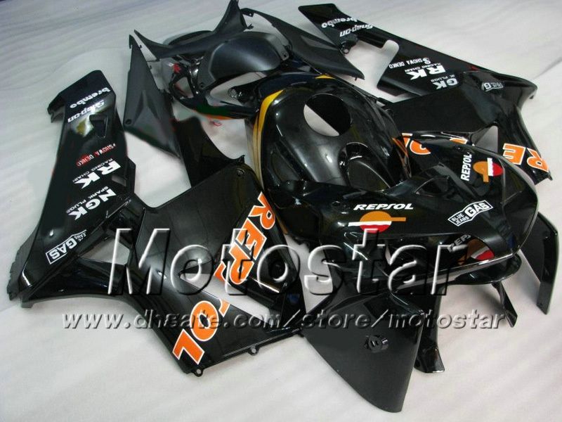 7 Gifts motorcycle fairings for HONDA CBR600RR F5 2005 2006 CBR 600 RR 05 06 glossy black injection molding ABS fairing ae64