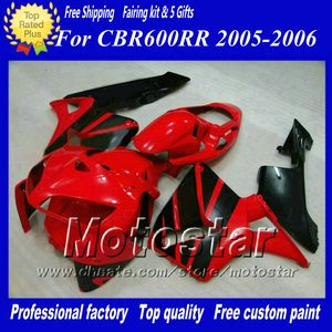 7 Hediyeler HONDA CBR600RR F5 2005 2006 için motosiklet marangozluk kiti CBR 600 RR 05 06 parlak kırmızı siyah enjeksiyon kalıplama ABS fairing ae66