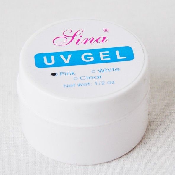 Gratis verzending 3 x 1/2 oz roze helder wit uv gel nagel kunst builder set lijm valse tips