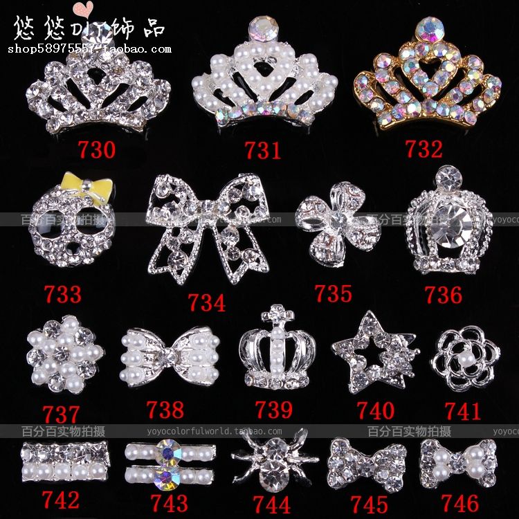 Nail Art Alloy Bow Accessories Bling Pearl Beautiful Flowers And Finger ...