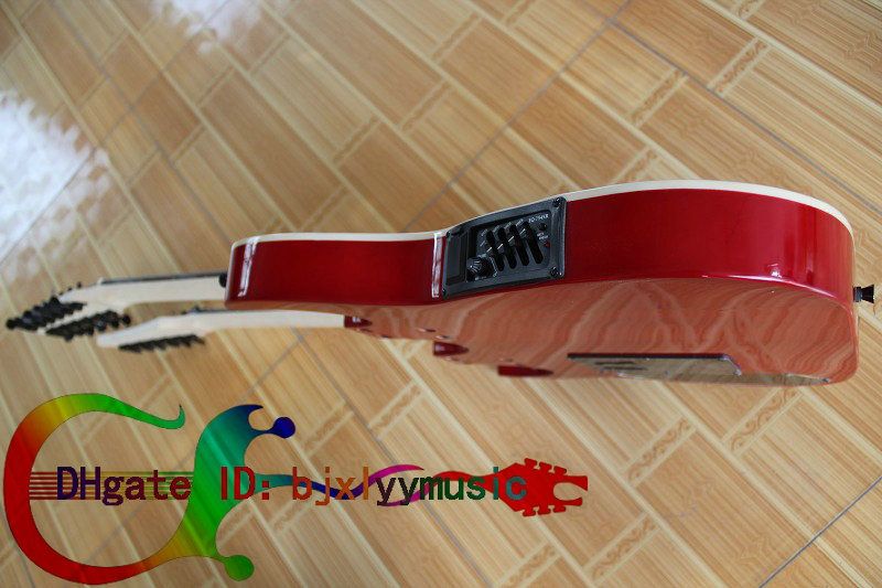 Custom Shop 6/12 Strings Double Neck Acoustic Electric Guitar IN RED