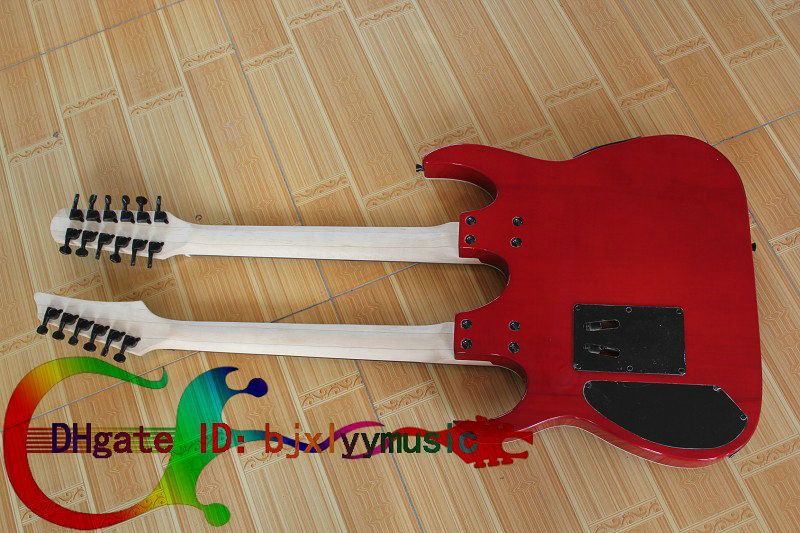 Custom Shop 6/12 Strings Double Neck Acoustic Electric Guitar IN RED