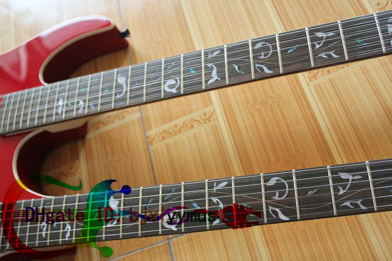 Custom Shop 6/12 Strings Double Neck Acoustic Electric Guitar IN RED