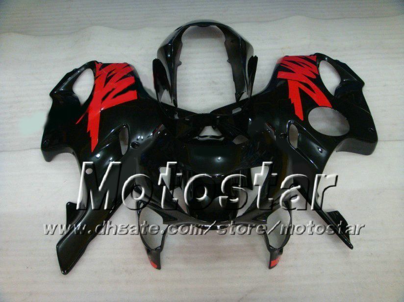 Honda CBR600 için özelleştirilmiş Siyah Kırmızı motosiklet Fairings kiti F4 1999 2000 CBR600F4 99 00 CBR 600F4 Fairing kitleri