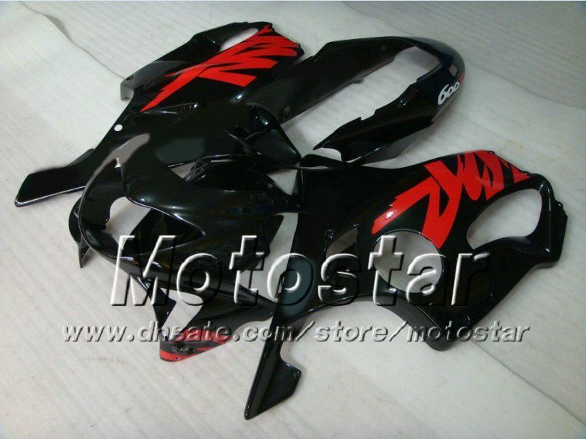 Honda CBR600 için özelleştirilmiş Siyah Kırmızı motosiklet Fairings kiti F4 1999 2000 CBR600F4 99 00 CBR 600F4 Fairing kitleri