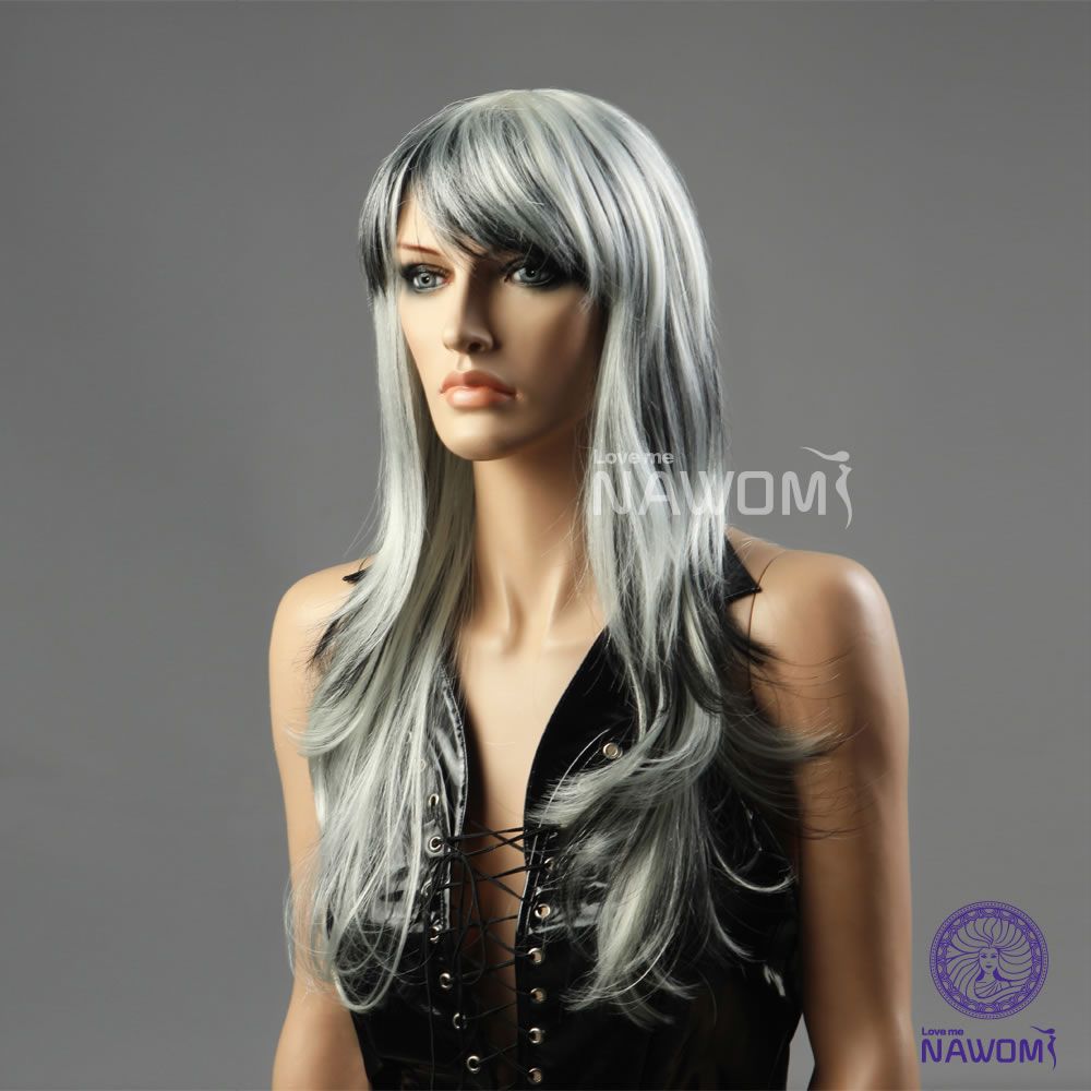 Gray Wigs Long Hair Wigs For Women Wigs With Bangs Natural Wigs