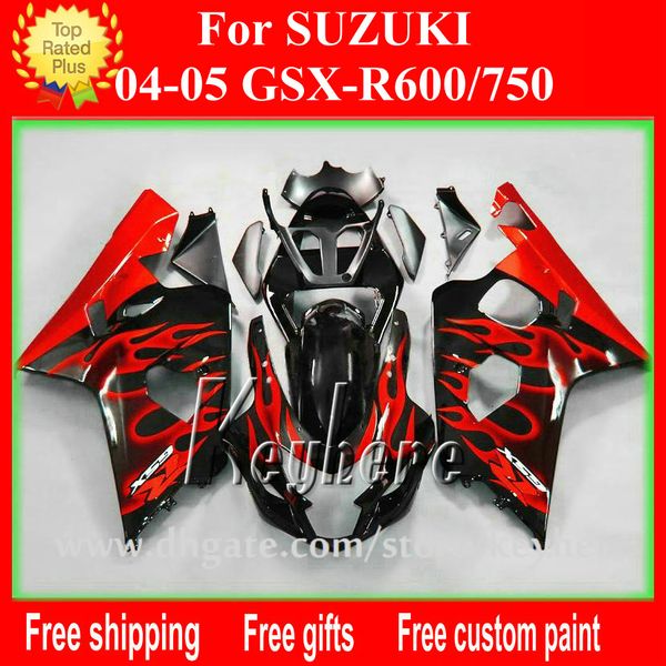 

Бесплатная доставка пользовательские обтекатель комплект для SUZUKI GSXR 600 04 05 GSX R600 R7