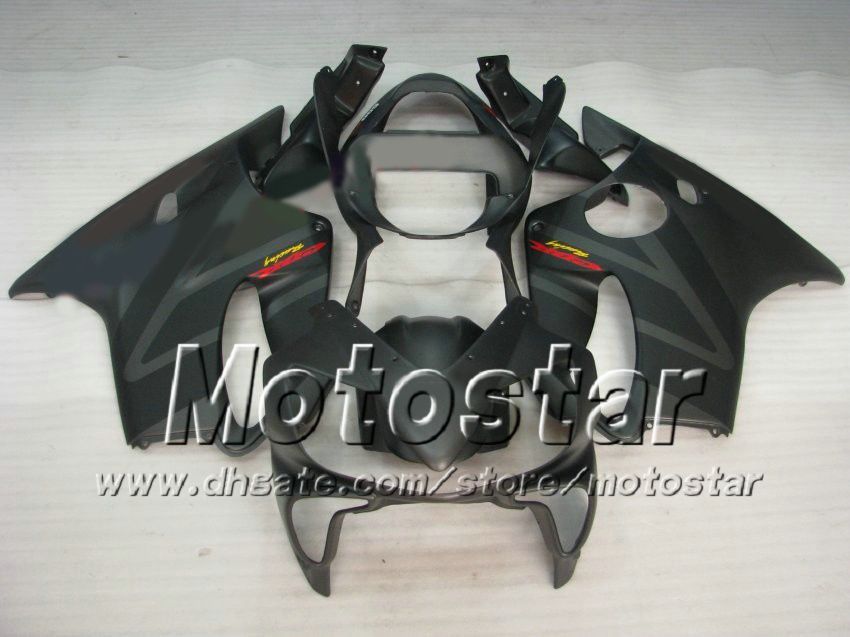 7Gifts Fairings Bodywork för Honda CBR600F4I 01 02 03 CBR600 F4I CBR 600 F4I 2001 2002 2003 platt svart grå motorcykelfeoking