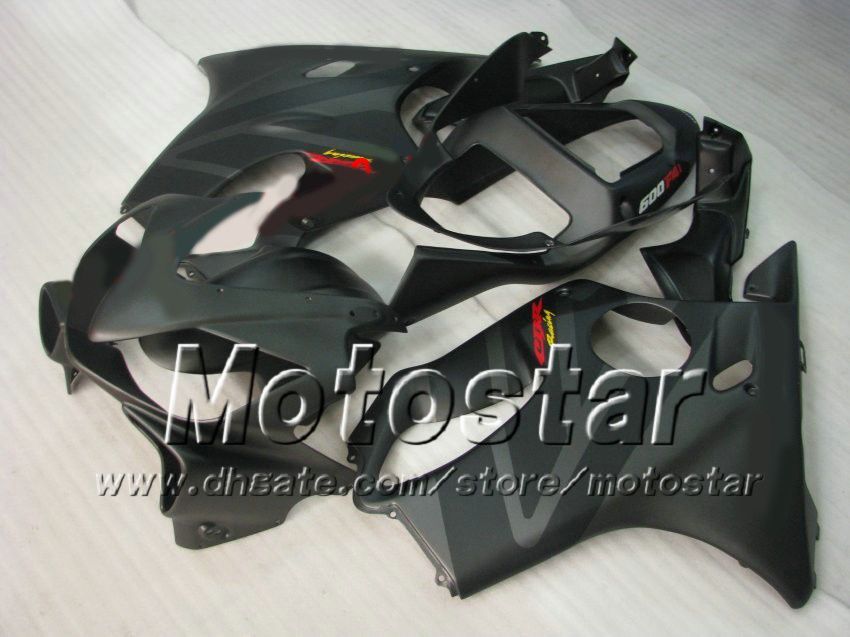 7Gifts Fairings Bodywork för Honda CBR600F4I 01 02 03 CBR600 F4I CBR 600 F4I 2001 2002 2003 platt svart grå motorcykelfeoking