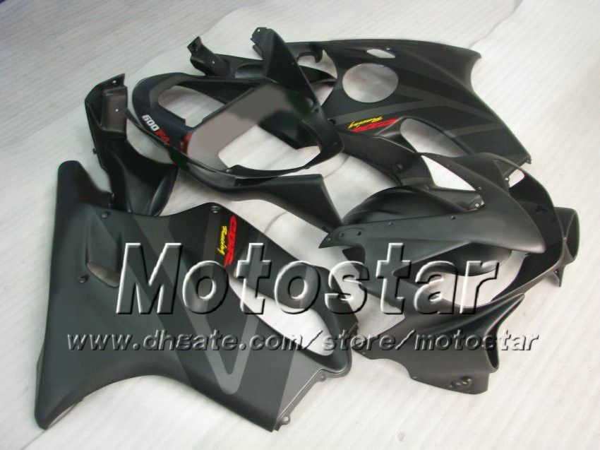 7Gifts Fairings Bodywork för Honda CBR600F4I 01 02 03 CBR600 F4I CBR 600 F4I 2001 2002 2003 platt svart grå motorcykelfeoking