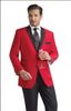 New Red Jacket Black Pants Groom Tuxedos шафер Notch черный отворот Groomsmen Мужчины Свадебные костюмы (куртка Жених + брюки + Tie) H814