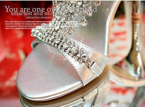 New Arrived Party wedding shoes exceed costly silver water fish mouth sandals temperament queen high-heeled shoe 