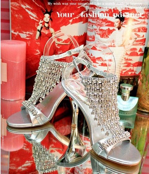 New Arrived Party wedding shoes exceed costly silver water fish mouth sandals temperament queen high-heeled shoe 