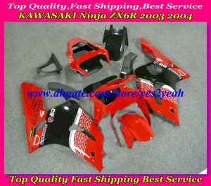 Verkleidungsset für KAWASAKI Ninja ZX6R 03 04 ZX 6R 2003 2004 ZX-6R 636 rot schwarz Verkleidungsset + 7 Geschenke SD26