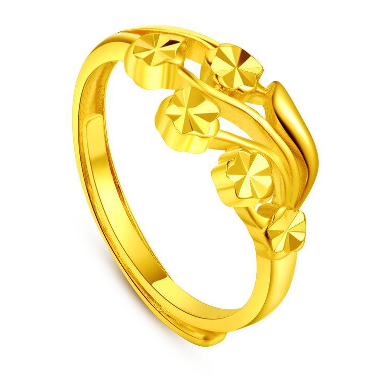 gold plated rings m word delicate flower models female models