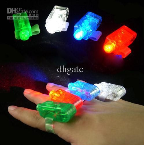 Christmas gifts LED Bright Finger Ring Lights Rave Party Glow 4x Color kids toys free shipping