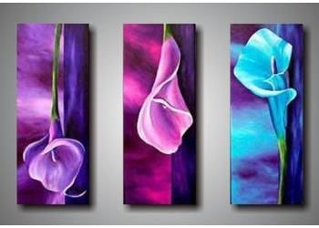 2018 100 handmade 3 panel canvas art abstract lily flower oil
