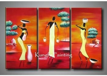2018 100 handmade modern 3 panel wall art canvas abstract african