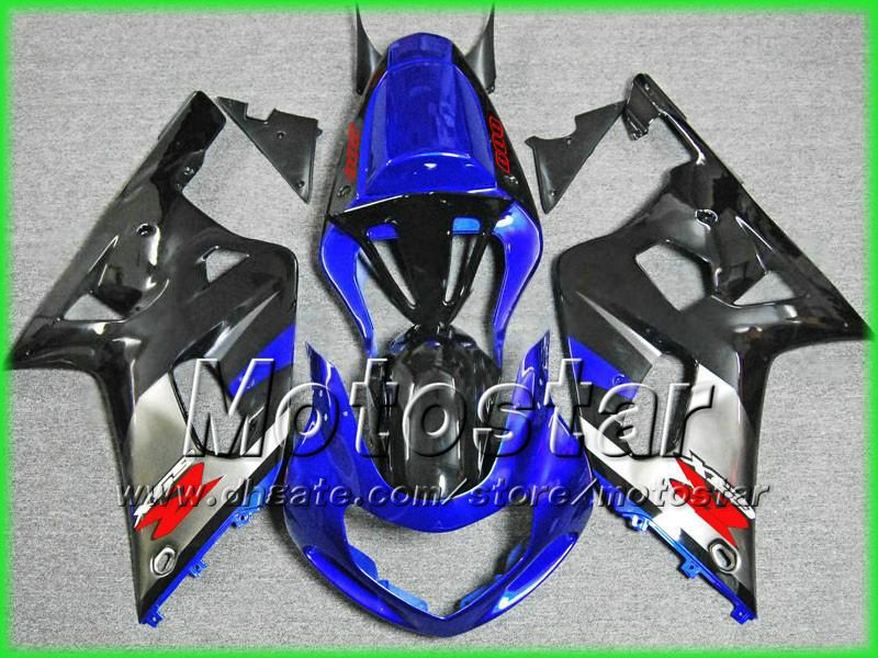 スズキGSXRのオートバイフェアリング600 750 K1 2001 2002 2003 GSXR600 GSXR750 01 02 03 R600 R750ブラックブルーフェアリングキットAA7