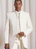 Stand Collar Ivory Groom Tuxedos Groomsman Men Wedding Suits Best man Suits Prom Clothes (Jacket+Pants+Vest+Tie) BM: 697