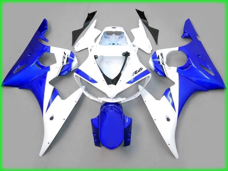 Blue white bodywork fairings for yamaha yzf r6 2003 2004 YZFR6 03 04 YZF-R6 full fairing kits & windscreen