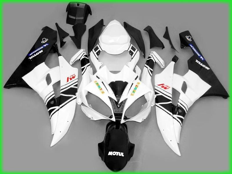 Black White Fairing For 2006 2007 YZF R6 YZFR6 06 07 YZFR 600 YZF R6 ...