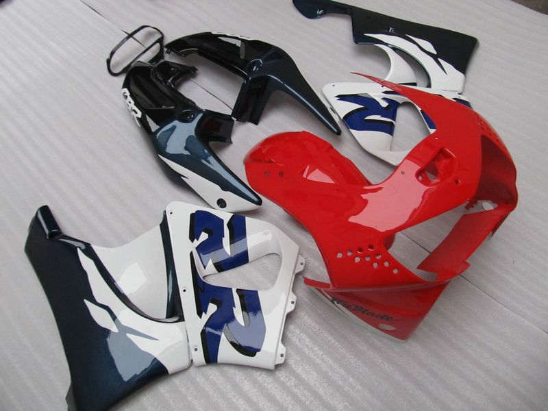 Red Blue Fairings Kit för Honda CBR900RR 919 CBR CBR919RR CBR919 1998 1999 98 99 Full Set Fairing Kit