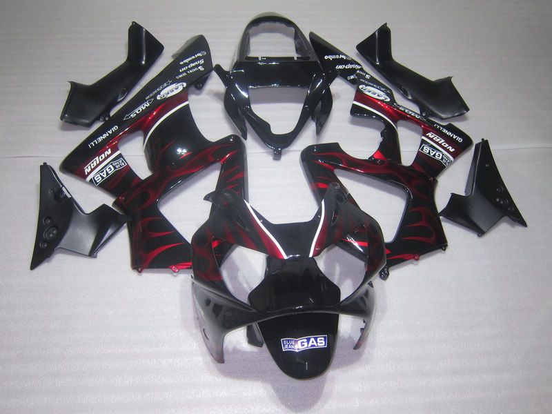 Hoge kwaliteit Rode Vlam Stroomlijnkappen kit voor Honda CBR900RR 929 CBR CBR929RR CBR929 2000 2001 00 01 motorfiets kuip kits