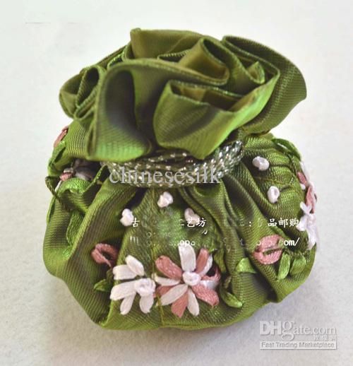 Cloth Jewelry Pouches Ring Bags Chinese Silk Embroidered Gift Packaging 10pcs/lot mix color Free