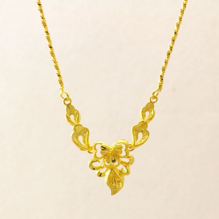 Hot Beautiful Lady Gold Necklace 24k Gold Plated Pendant Necklace ...