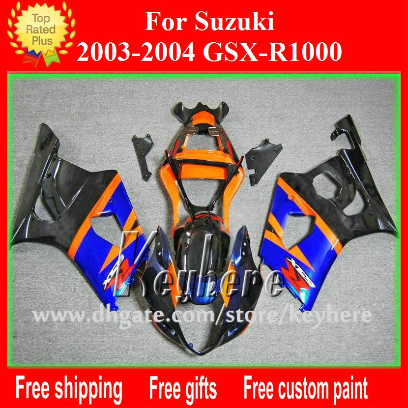 Free 7 gifts Custom kit de carenagem para SUZUKI GSXR 1000 2003 2004 GSX R1000 03 04 carenagens K3 G2h amarelo azul preto corpo da motocicleta