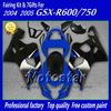 Carrosserie stroomlijnkappen met 7 geschenken voor SUZUKI GSXR 600 750 K4 2004 2005 GSXR600 GSXR750 04 05 R600 R750 blauw zwart ABS kuip