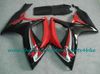 Injecção Kit de carenagens de plástico preto vermelho para SUZUKI K6 GSXR 600 GSXR 750 06 07 parte do corpo 2006 2007 Kit de carenagem GSX-R600 / 750 com 7 presentes