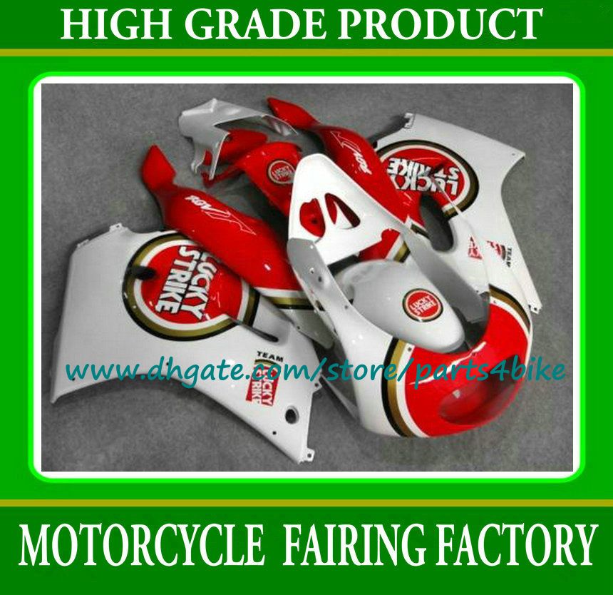 

Freeship ABS fairings kit for SUZUKI RGV250 91 92 93 94 95 96 white LUCKY STRIKE red VJ22 part RGV 250 1991-1996 fairing with 7 gifts, Same as picture