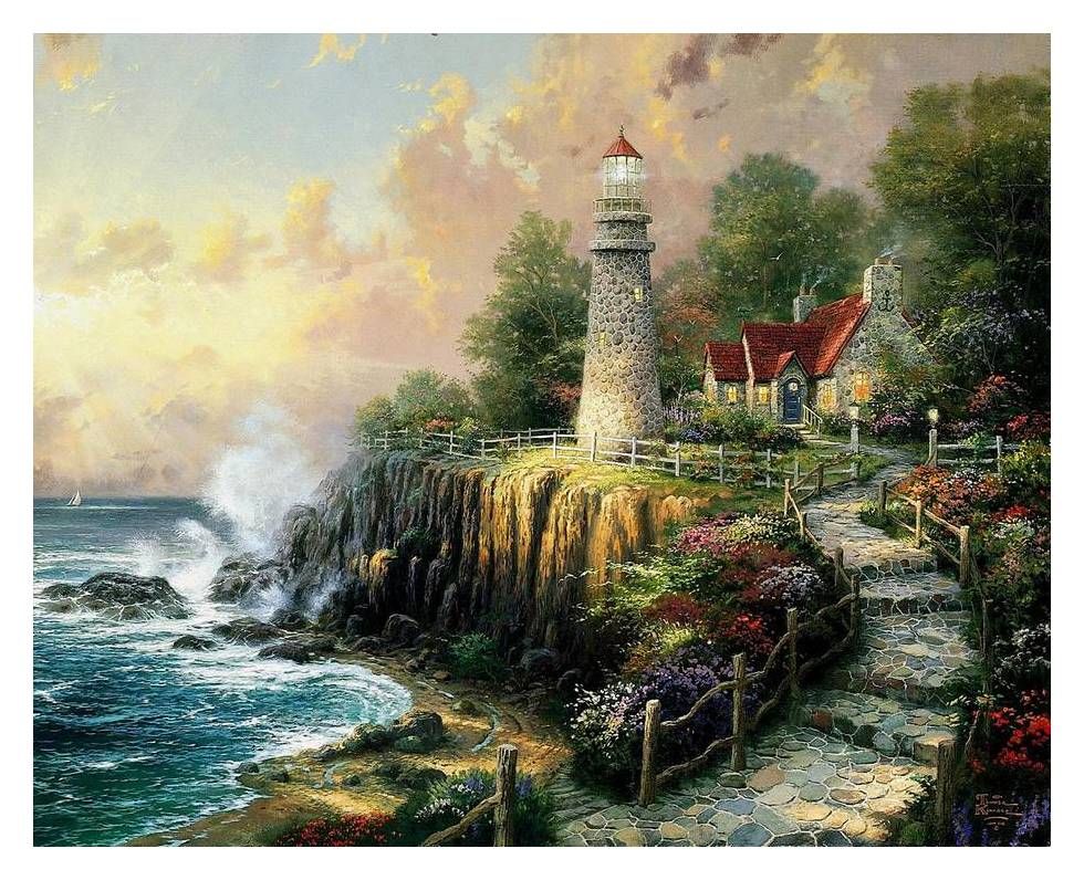 2021 Thomas Kinkade Hot Selling HD Print Oil Painting On Canvas Light