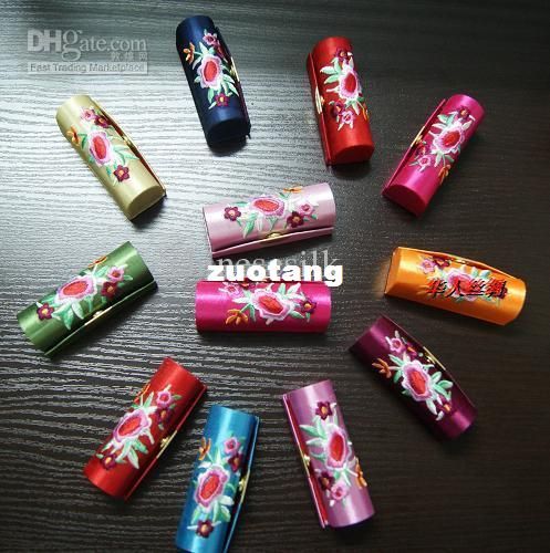 Mirrored Lipstick Case Holder Lip Balm Tubes Wholesale Embroiered Lip gloss Packaging 12pcs/lot Free