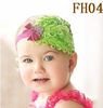 Headwear del bebé de 5pcs 10 color (flor de la pluma + venda elástico de 2 pulgadas) Cinta del pelo hecho a mano de los niños