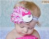 Headwear del bebé de 5pcs 10 color (flor de la pluma + venda elástico de 2 pulgadas) Cinta del pelo hecho a mano de los niños