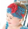 5pcs 10 color Baby's Headwear (Feather Flower+ 2inch Elastic Headband) Children Handmade Hair Ribbon