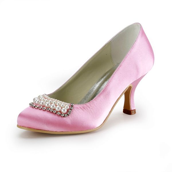 2013 Closed Toe Sexy Women Party Shoes EP2024 Pink Pearl Rhinestone ...