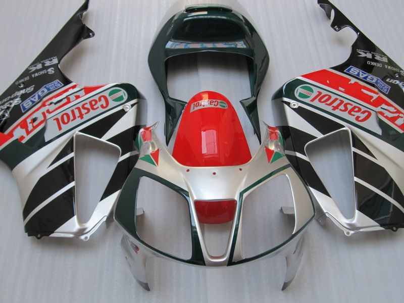 H1019 Carene CASTROL rosso argento kit carena Honda VTR RVT 1000 R 1000R VTR1000 RVT1000 SP1 RC51