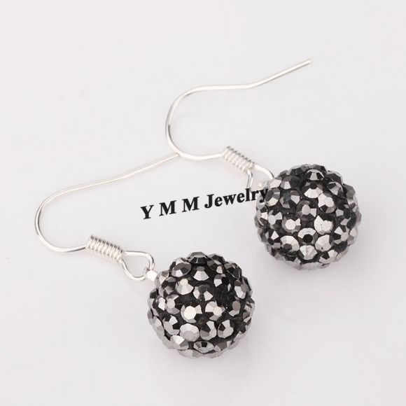 Valentine's Day Gift Silver Plate Disco Balls Crystal Earrings Mix Options 