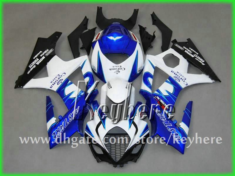 Kit de carénage de course personnalisé gratuit pour SUZUKI 2007 2008 GSX R1000 GSXR 1000 07 08 K7 carénages G4j Corona blanc noir pièces de moto de rechange