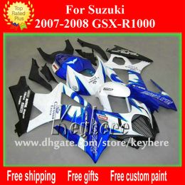 Free Custom race fairing kit for SUZUKI 2007 2008 GSX R1000 GSXR 1000 07 08 K7 fairings G4j Corona white black aftermarket motorcycle parts