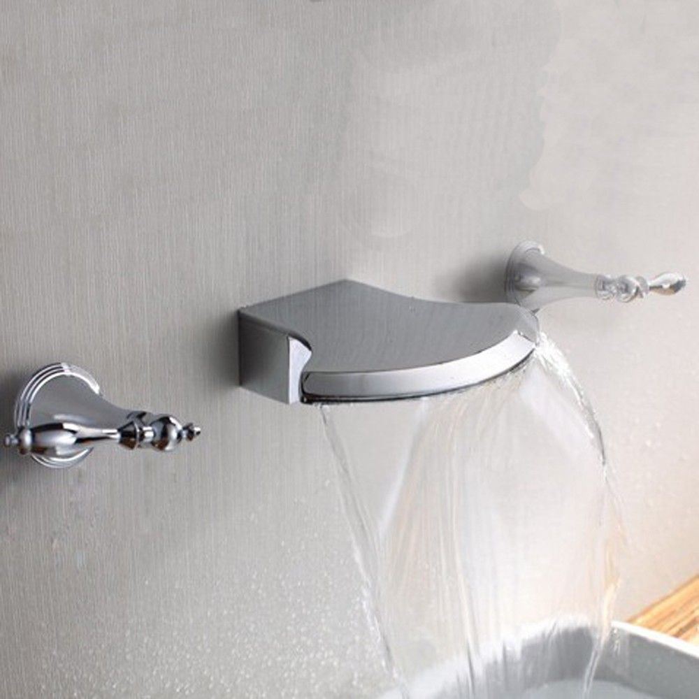 Bathroom Faucet In Wall 2017 wall mounted bathtub basin sink waterfall spout mixer tap Bathroom Faucet In Wall 2017 wall mounted bathtub basin sink waterfall spout mixer tap