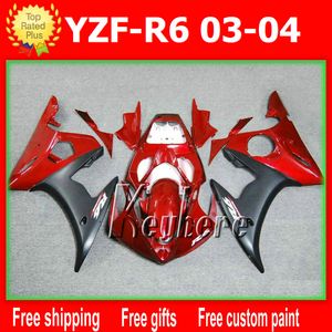 7 presentes gratuitos kits de carenagem de corrida abs personalizados para yzf r6 2003 2004 yzfr6 03 04 carenagens g3h venda imperdível vermelho preto aftermarket motocicleta corpo trabalho