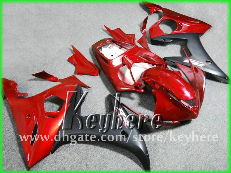 مجاني 7 هدايا مخصصة ABS Race Fairing Kits لـ YZF R6 2003 2004 YZFR6 03 04 Fairings G3H SALE RED RED BLACK PESTRAMATION PORTYCLE